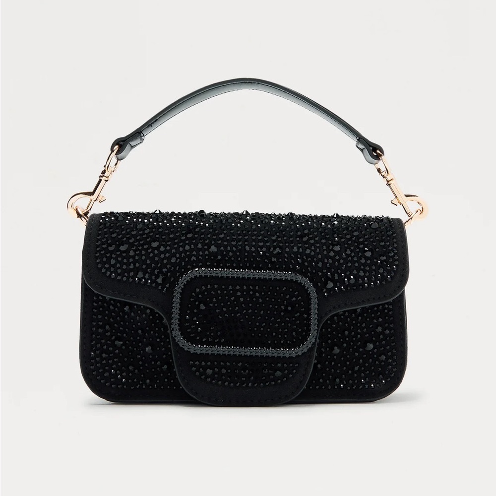 Fashion Nova Black Beaded Clutch